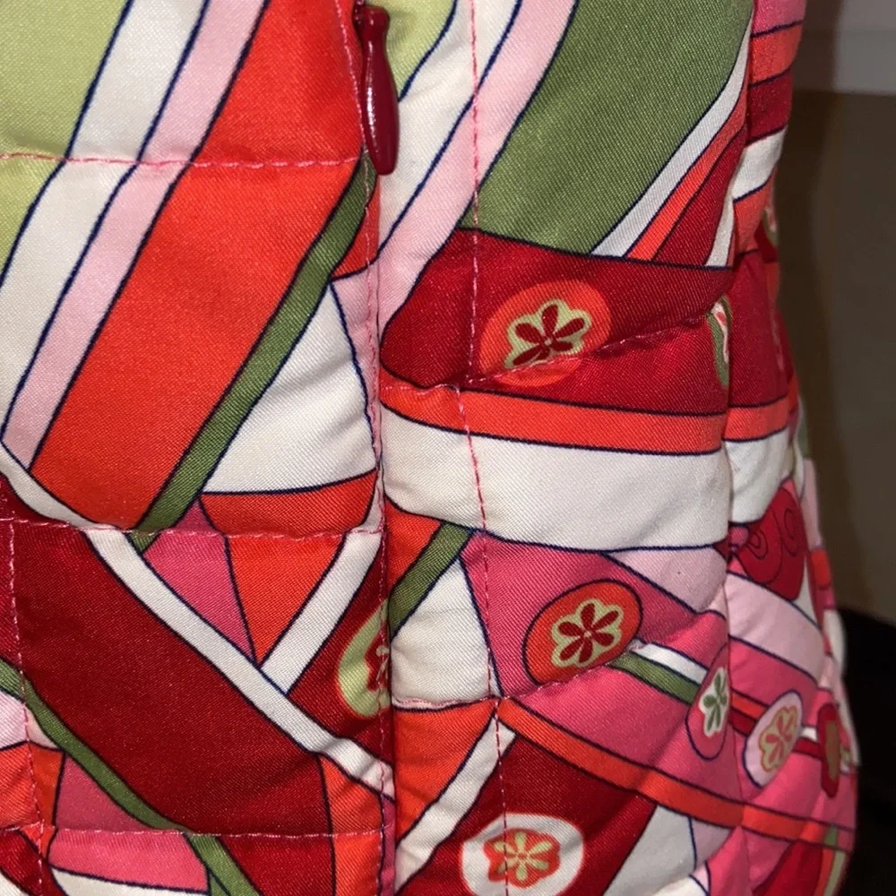Children’s Place Pink/Red/White/Green Swirl Quilted Vest -Girls